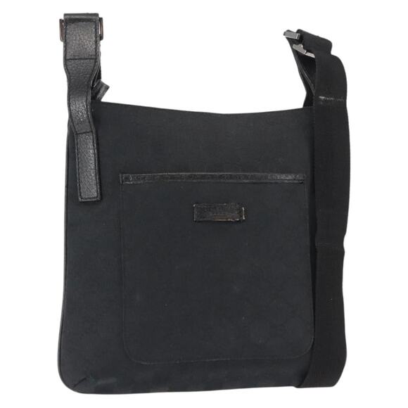 GUCCI GG Canvas Shoulder Bag Black Silver - Picture 1 of 13